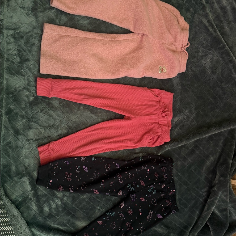 Multiples Kids Pink and Black Joggers Set